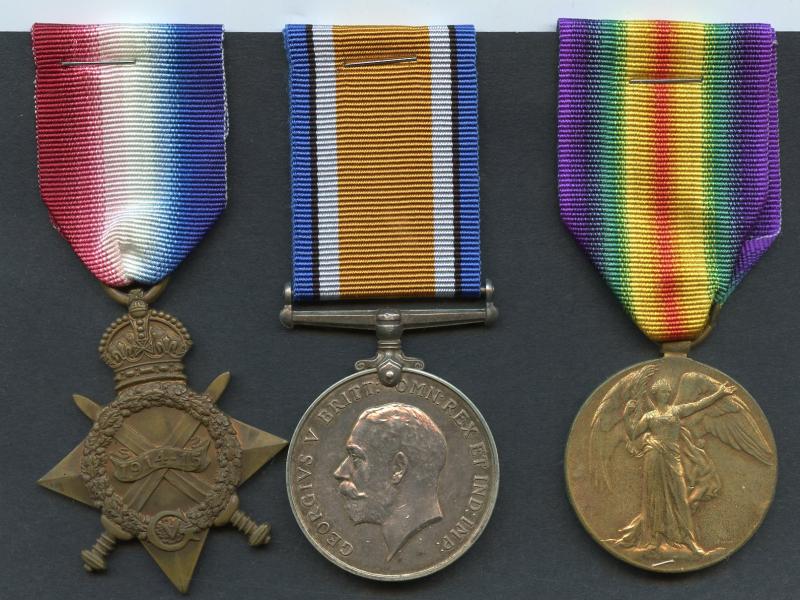 WW1 1914-15 Trio World War One Medals To Pte Henry Hammond, 11th Battalion Royal Scots