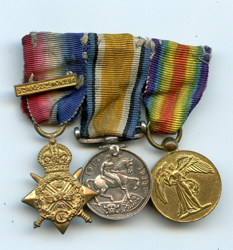 1914 Mons Trio & Bar World War One  Miniature Medals