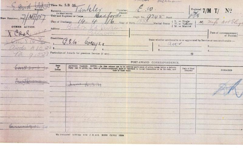 1914 Mons Trio World War One Medals To Pte Ernest William Tinkler 2nd Bn Bedfordshire Regiment)