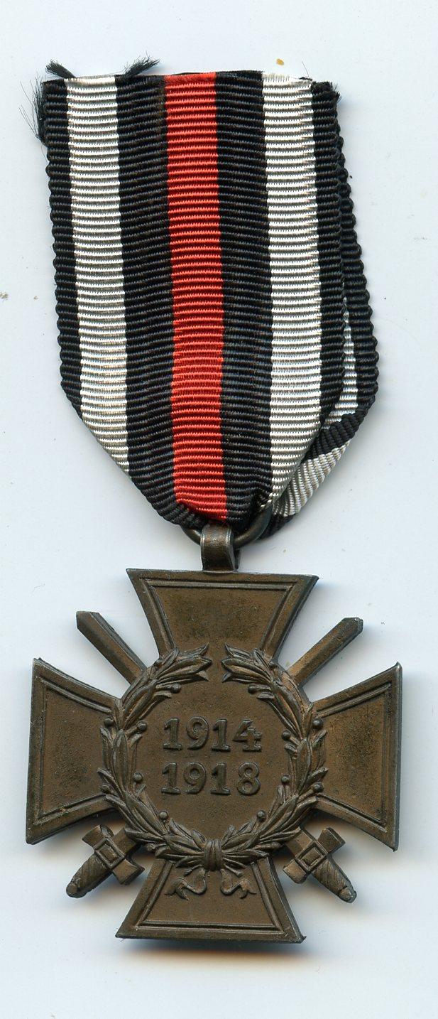 WW1 Germany Honour Cross Medal 1914-18 Makers Mark O 9  O. G. PFORZHEIM