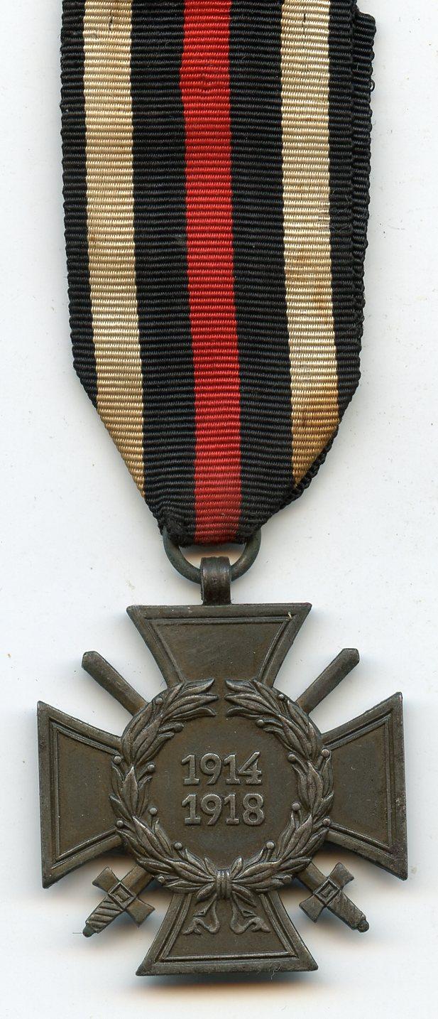 WW1 Germany Honour Cross Medal 1914-18 Makers Mark O 15  O. G. PFORZHEIM