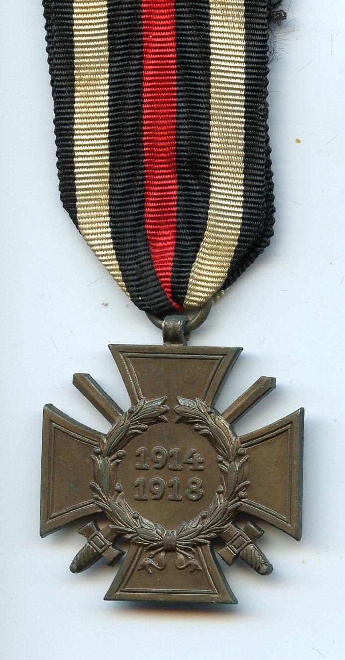 WW1 Germany Honour Cross Medal 1914-18 Makers Mark 50 RV  PFORZHEIM