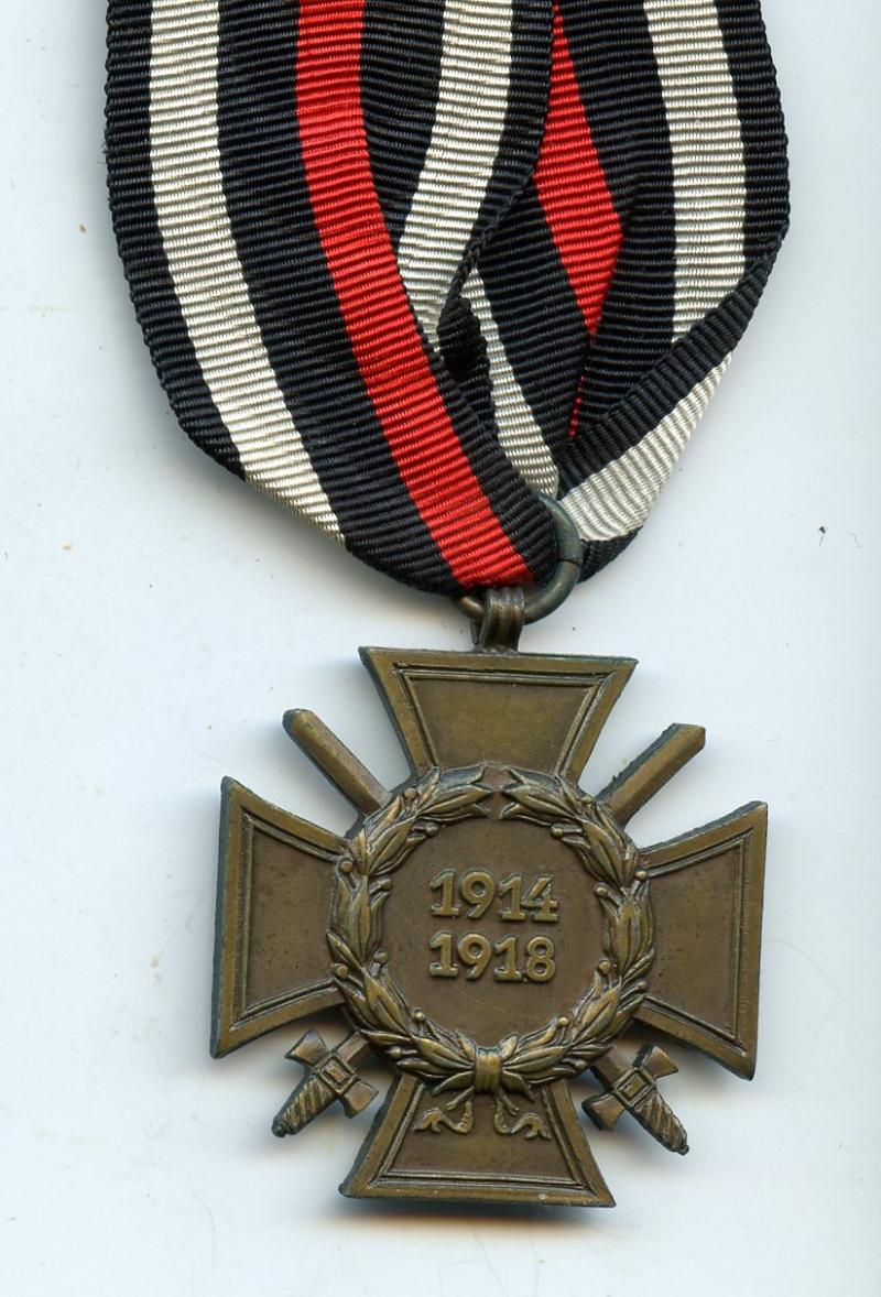 WW1 Germany Honour Cross Medal 1914-18 Makers Mark W