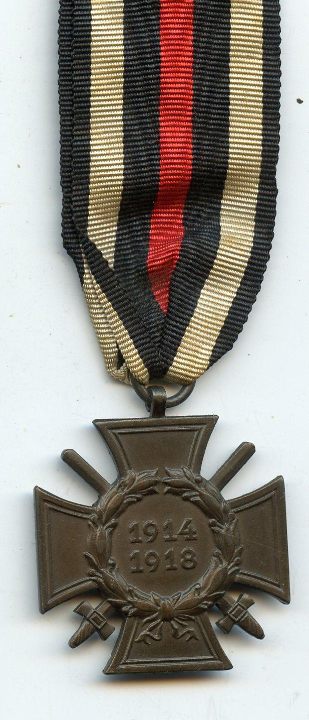 WW1 Germany Honour Cross Medal 1914-18 Makers Mark W & L Wachter & Lange