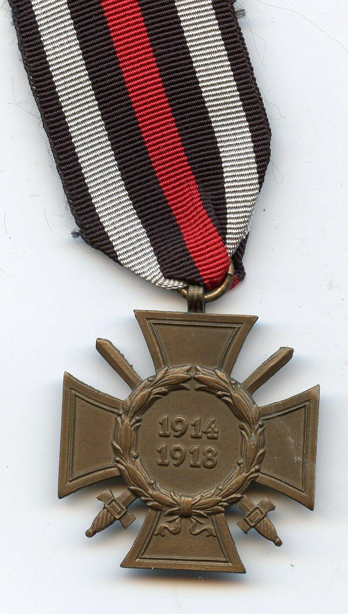 WW1 Germany Honour Cross Medal 1914-18 Makers Mark