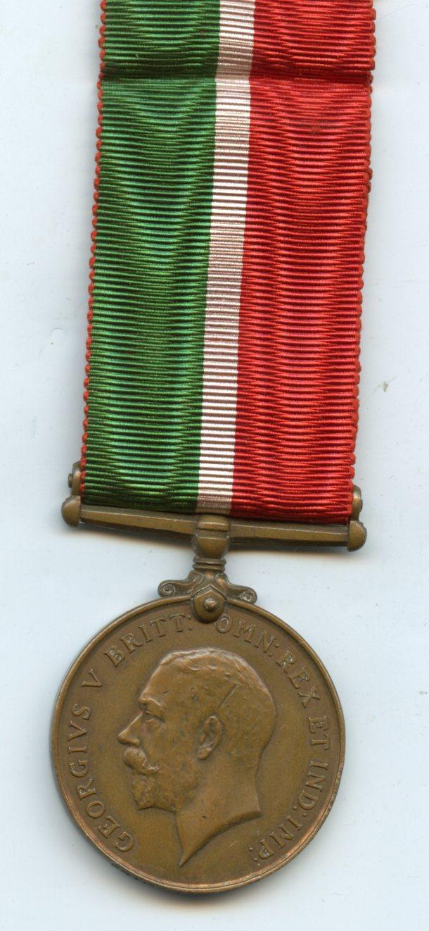 WW1 Mercantile Marine War Medal 1914-18 To Eric J Hurst