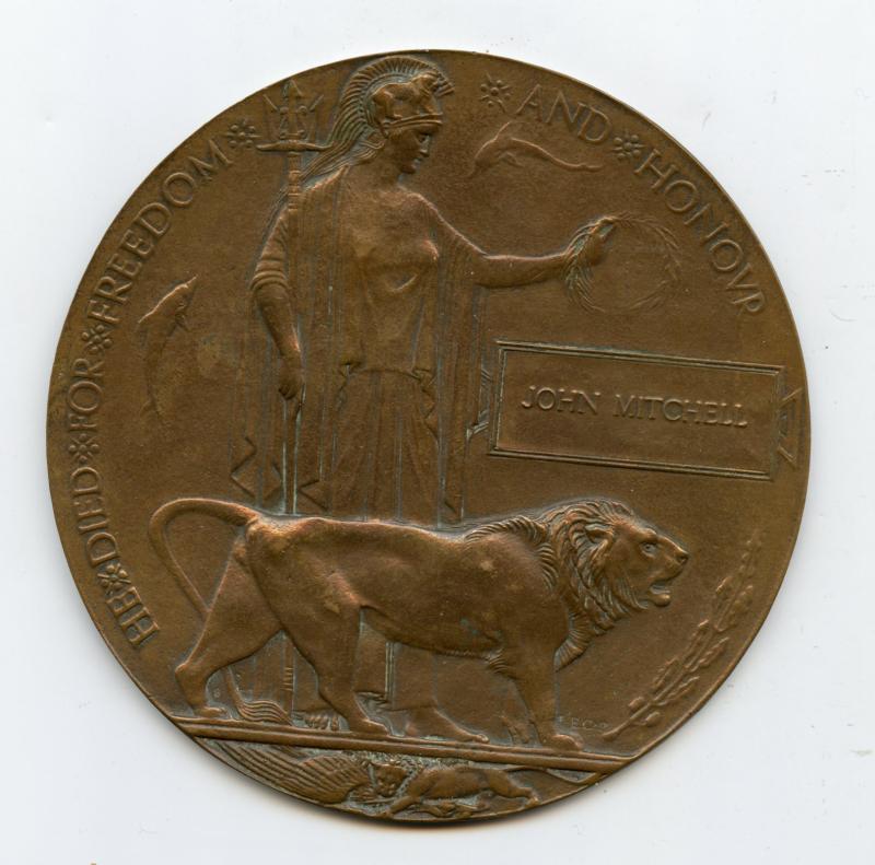 WW1 Memorial Plaque To John Mitchell