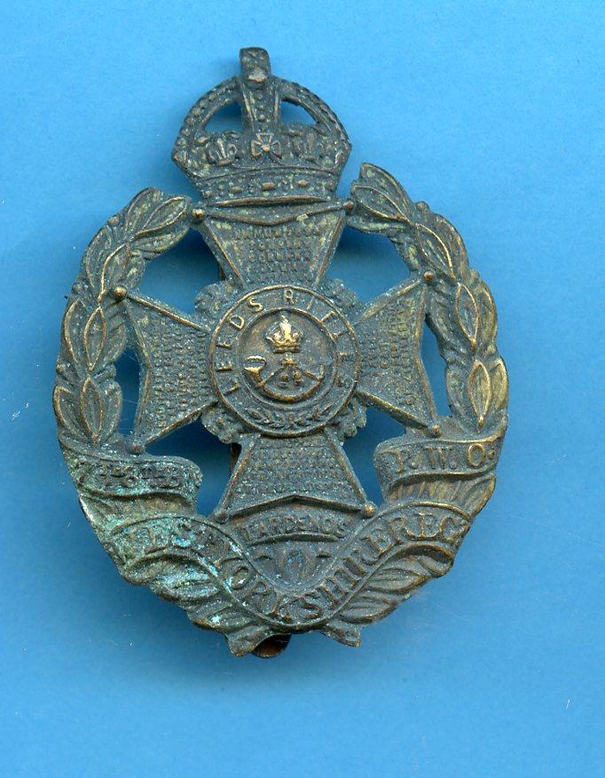 Leeds Rifles 7th & 8th Battalion The Prince of Wales Own West Yorkshire Regiment WW1 Cap Badge
