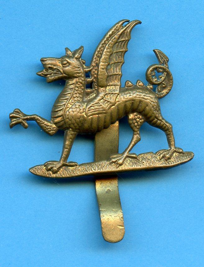 WW1 1st Battalion, The Monmouthshire Regiment Brass  Cap Badge