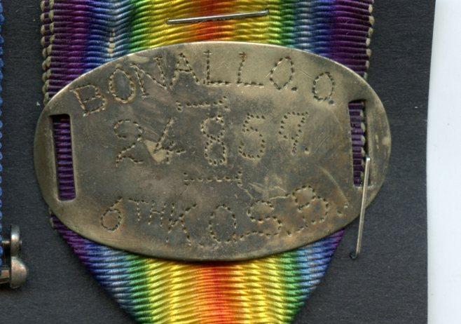 WW1 British War & Victory Medals Pair To Pte Oliver Bonallo King's Own Scottish Borderers