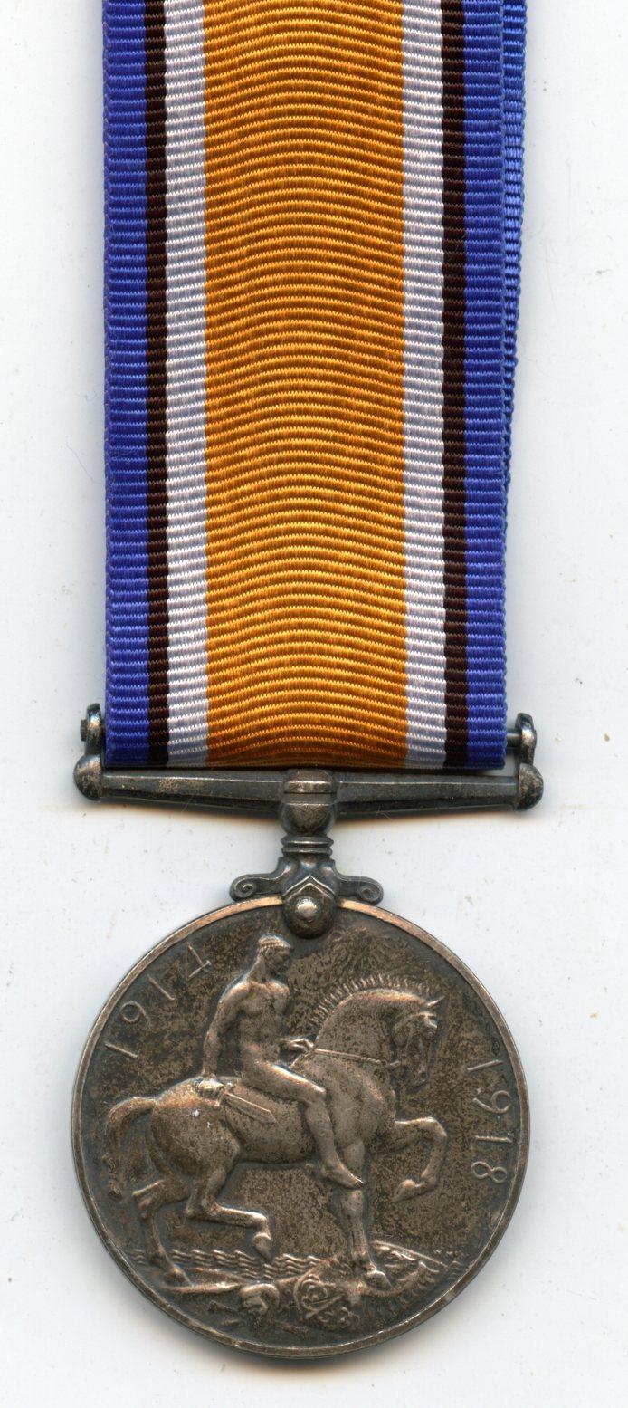 WW1 British War Medal 1914-18 To Pte Arthur Gallavan, 7th Bn., Queen's Own (Royal West Kent Regiment)