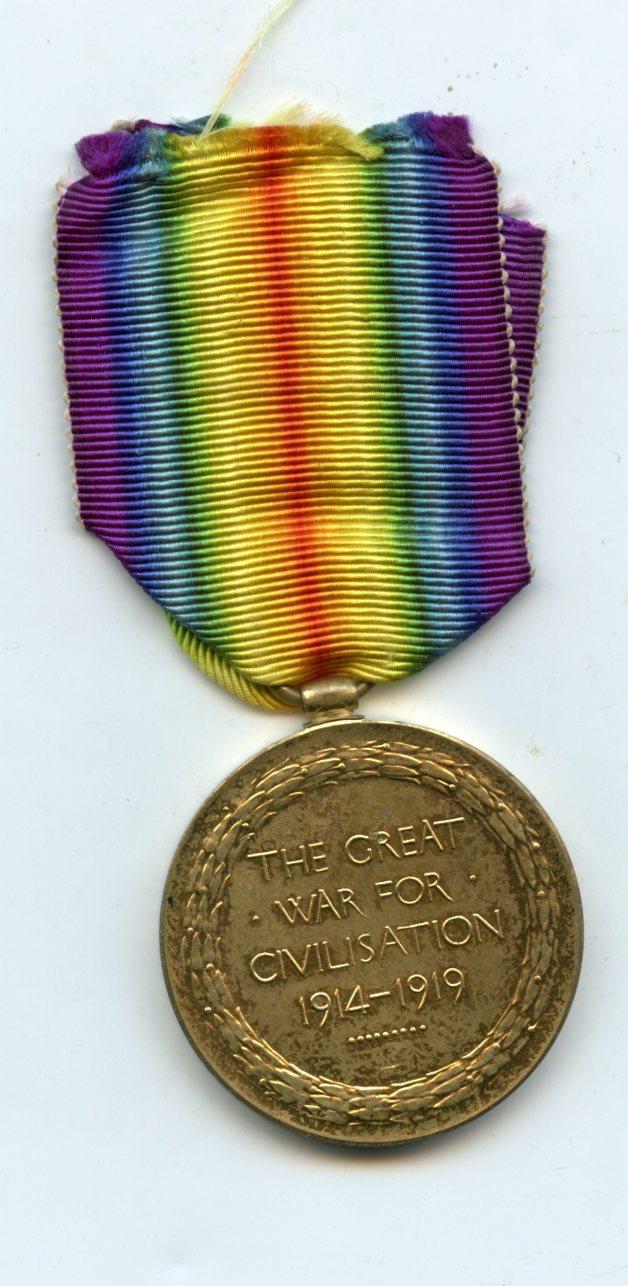 Victory Medal 1914-19 To Pte William Pitt, Somerset Light Infantry & Royal Inniskilling Fusiliers ( Prisoner of War)