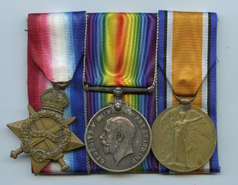 1914-15 Trio World War One Medals To Cpl Harry Glaskie, 8th Battalion Royal Scots Fusiliers & 14th Tank Corps