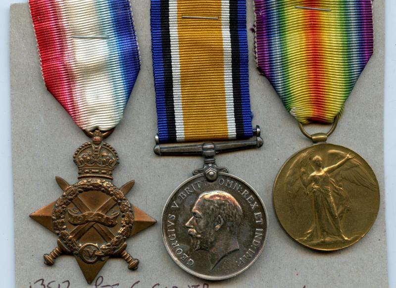 1914-15 Trio World War One Medals To Pte Charles William Garner, Oxfordshire And Buckinghamshire Light Infantry