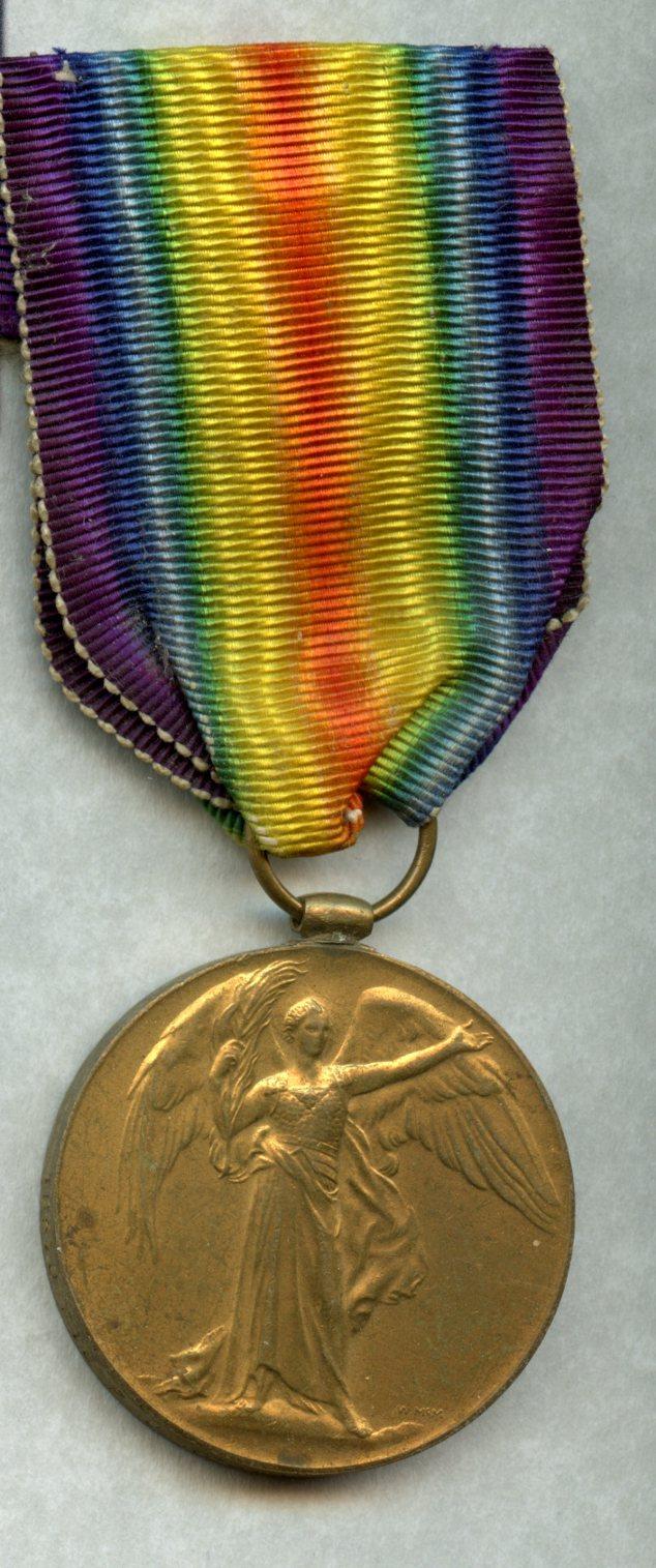 WW1 Victory Medal 1914-1919 To Pte Percy J Robins, 5th Bn., Oxford and Bucks Light Infantry