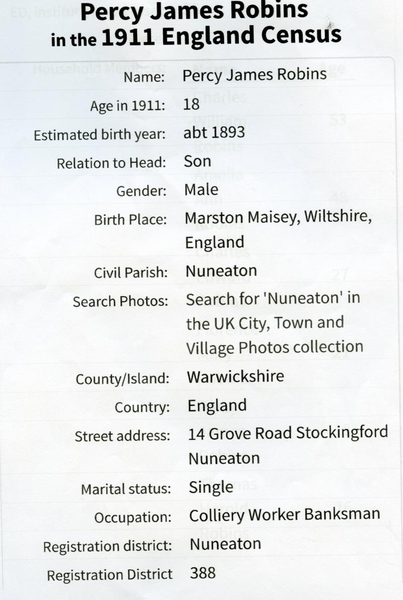 WW1 Victory Medal 1914-1919 To Pte Percy J Robins, 5th Bn., Oxford and Bucks Light Infantry