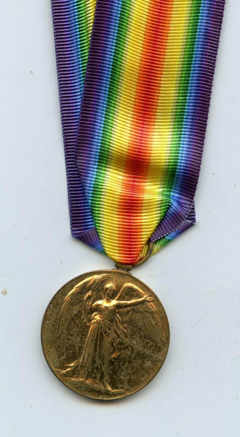 WW1 Victory Medal 1914-1919 To Pte Samuel Matthew Morrell, 1st Bn., Sherwood Foresters (Notts and Derby Regiment