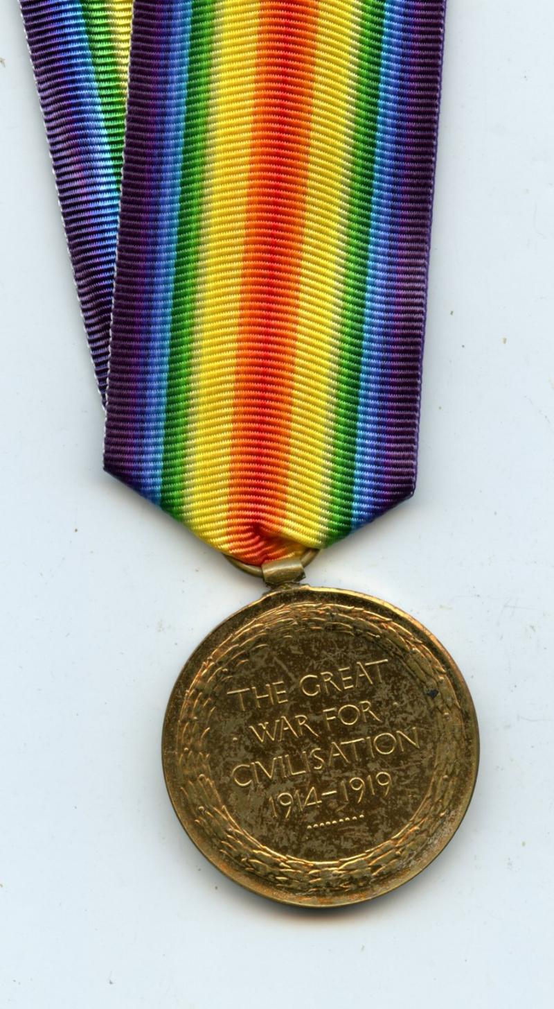 WW1 Victory Medal 1914-1919 To Pte Samuel Matthew Morrell, 1st Bn., Sherwood Foresters (Notts and Derby Regiment