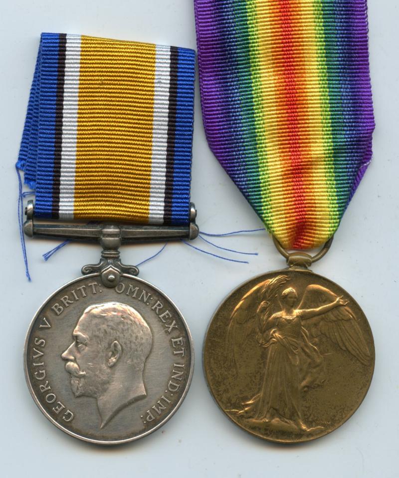 WW1 British War & Victory Medals Pair To Pte William J Jeffs, Oxfordshire And Buckinghamshire Light Infantry
