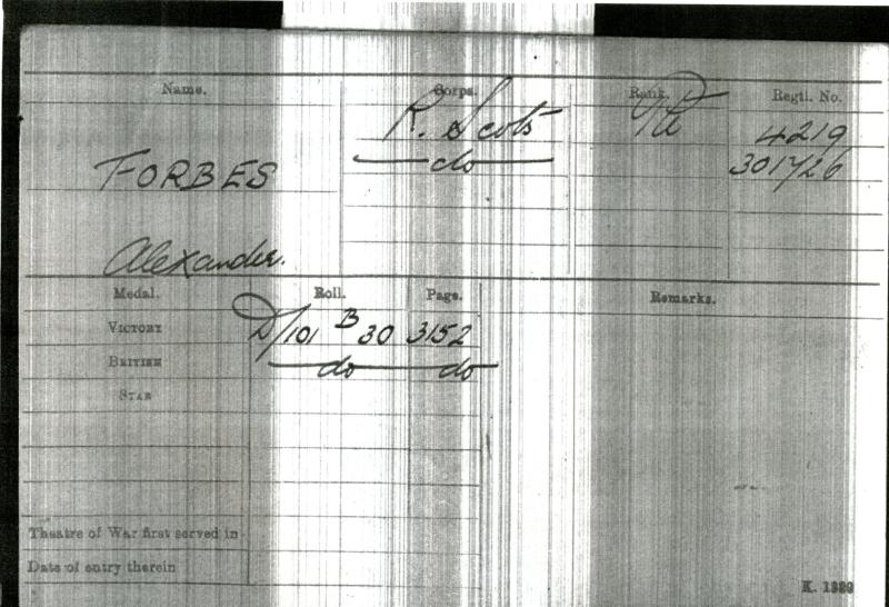 WW1 British War Medal 1914-18 To Pte Alexander Forbes 1st/7th Bn., Royal Scots