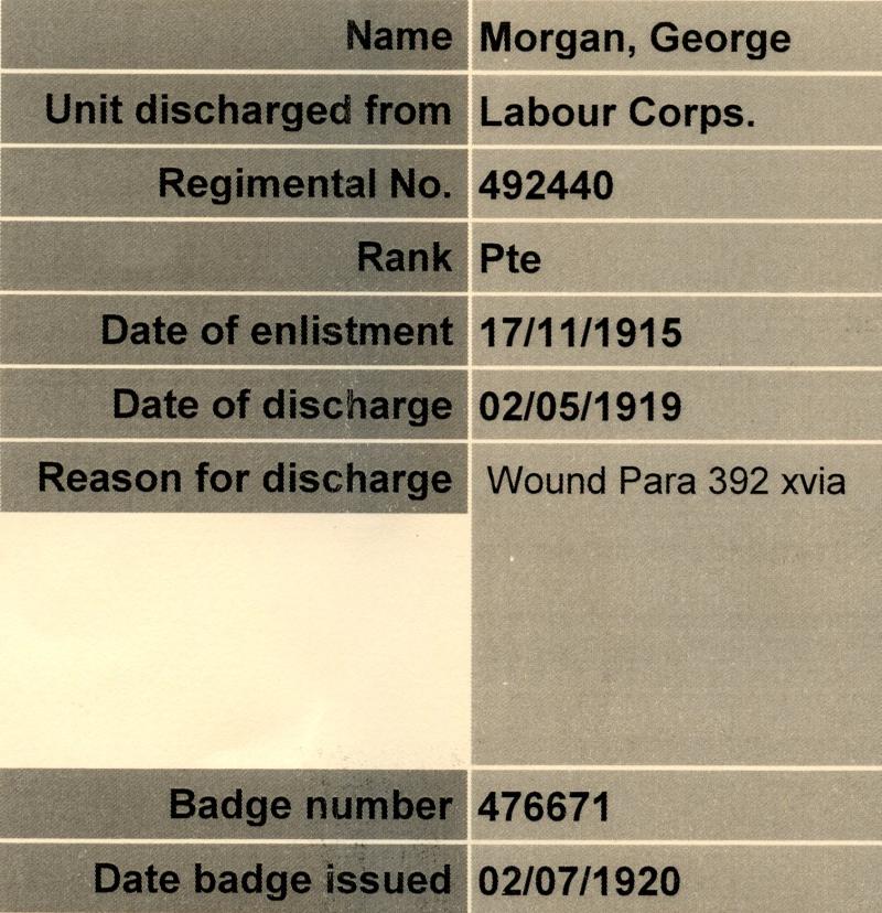 WW1 Victory Medal 1914-1919 To Pte George Morgan, Royal Welsh Fusiliers