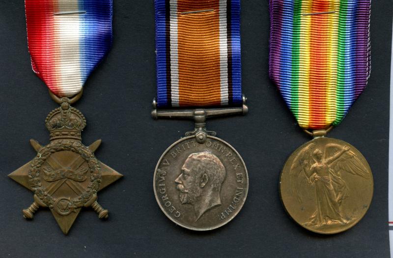 WW1 1914-15 Trio World War One Medals To Pte William Johnston, 6th Bn., Cameronians (Scottish Rifles)