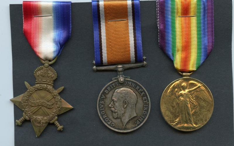 1914-15 Trio World War One Medals To Pte William Windeatt,1st Bn., King's Own Scottish Borderers