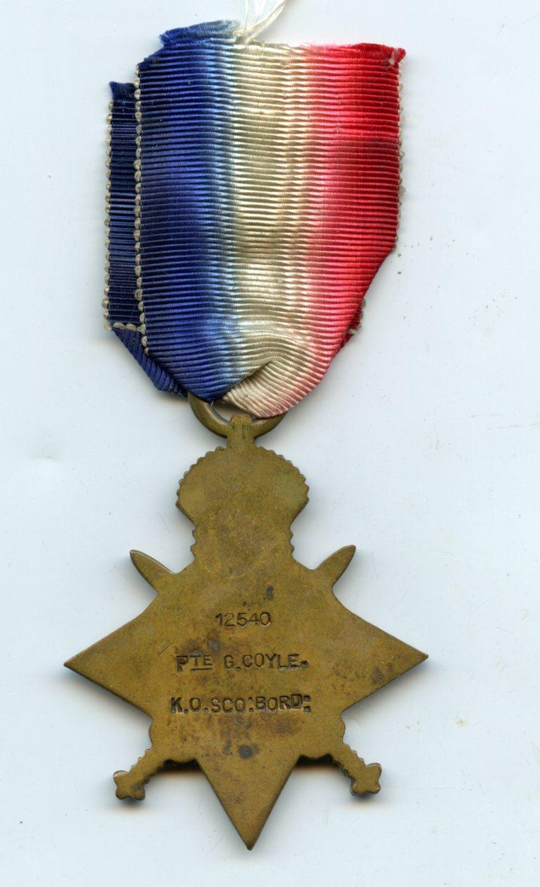 WW1 1914-15 Star Medal To Pte George Coyle 6th Bn., King's Own Scottish Borderers