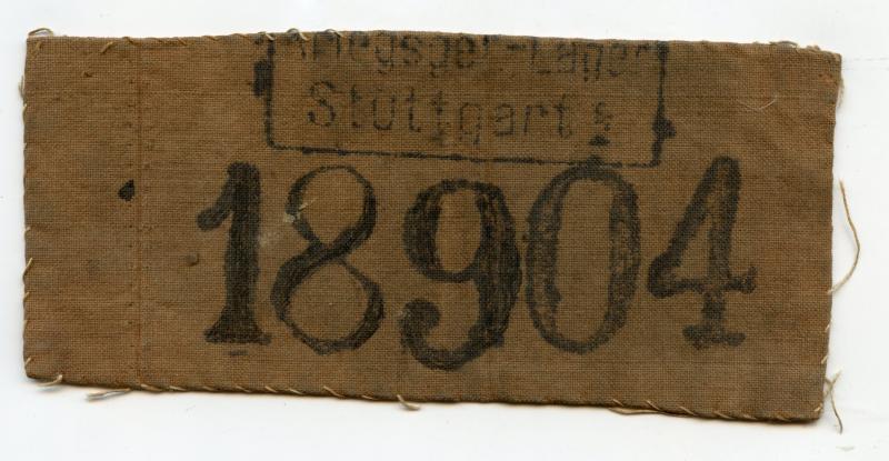Very Rare WW1 Rare Prisoner of War Cloth Badge from Kriegsgef- Lager Stuttgart 2