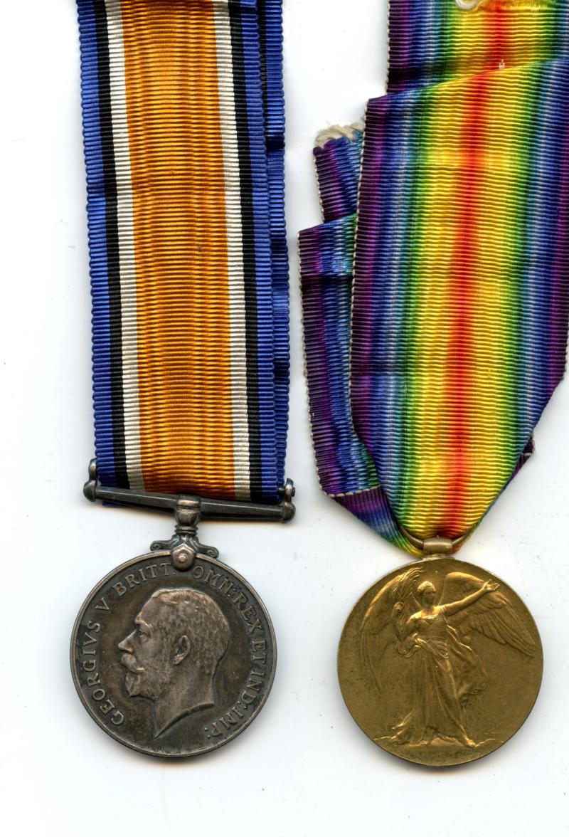 WW1 British War & Victory Medals Pair to Pte Albert Brewin, West Yorkshire Regiment ( Born in St Lewis, U.S.A.)