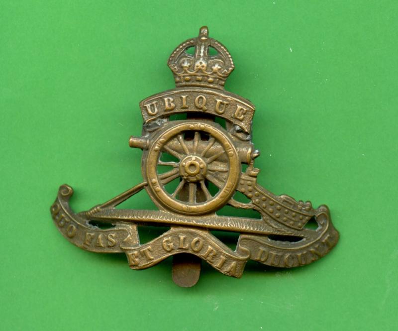 WW1 Royal Artillery Brass Cap Badge