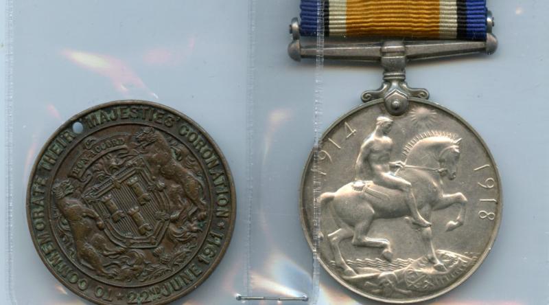 WW1 British War Medal 1914-18 & Memorial Plaque To Pte George Cay, 8th/10th Bn., Gordon Highlanders