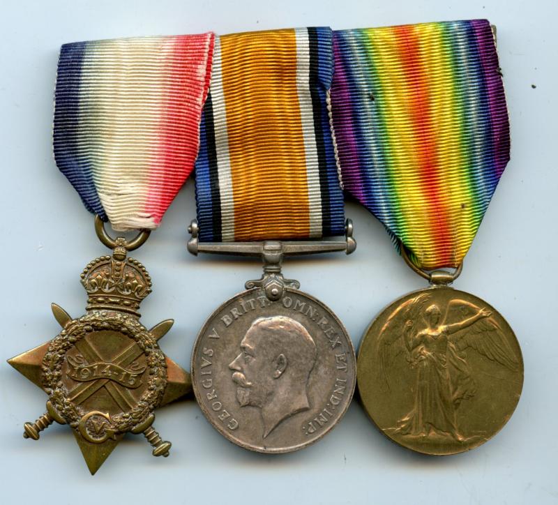 1914-15 Trio World War One Medals To Lieut Hugh Elder, Lothian and Border Horse & Royal Scots