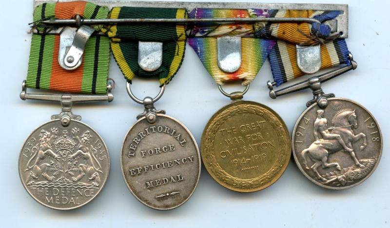 Territorial Group of 4 Medals To Sjt Albert E Dunford, 5th Bn Somerset Light Infantry