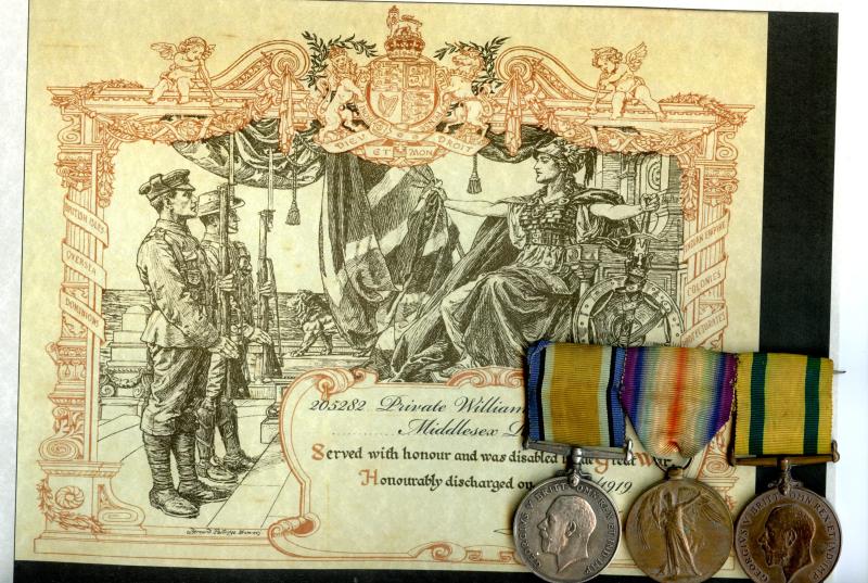 Territorial War Medal To Pte William George Brindley, Middlesex Regt