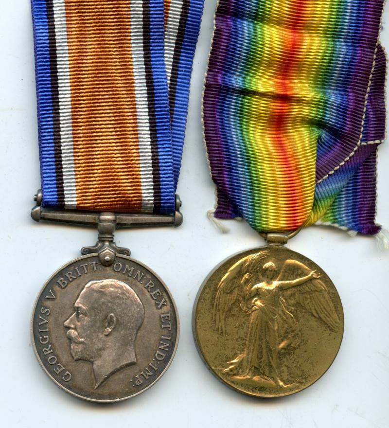 WW1 British War & Victory Medals Pair To Pte Bruce Pendreigh, Kings Own Scottish Borderers & Highland Light Infantry