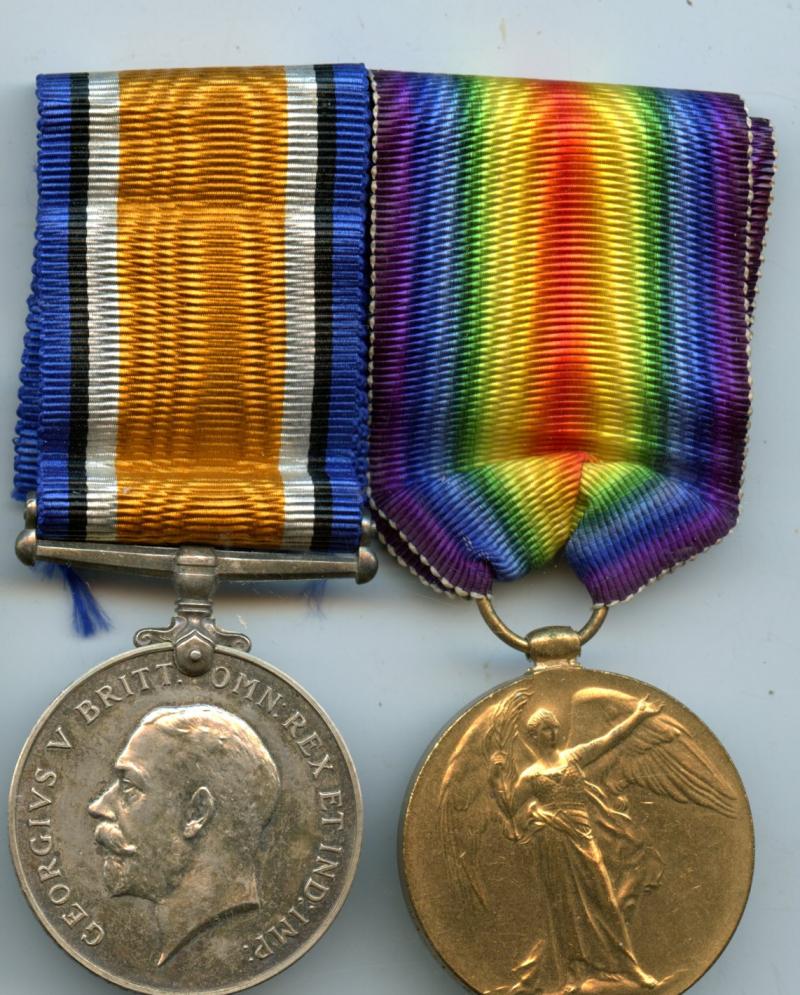 WW1 British War & Victory Medals Pair To Pte Frederick T Sands, Army Service Corps