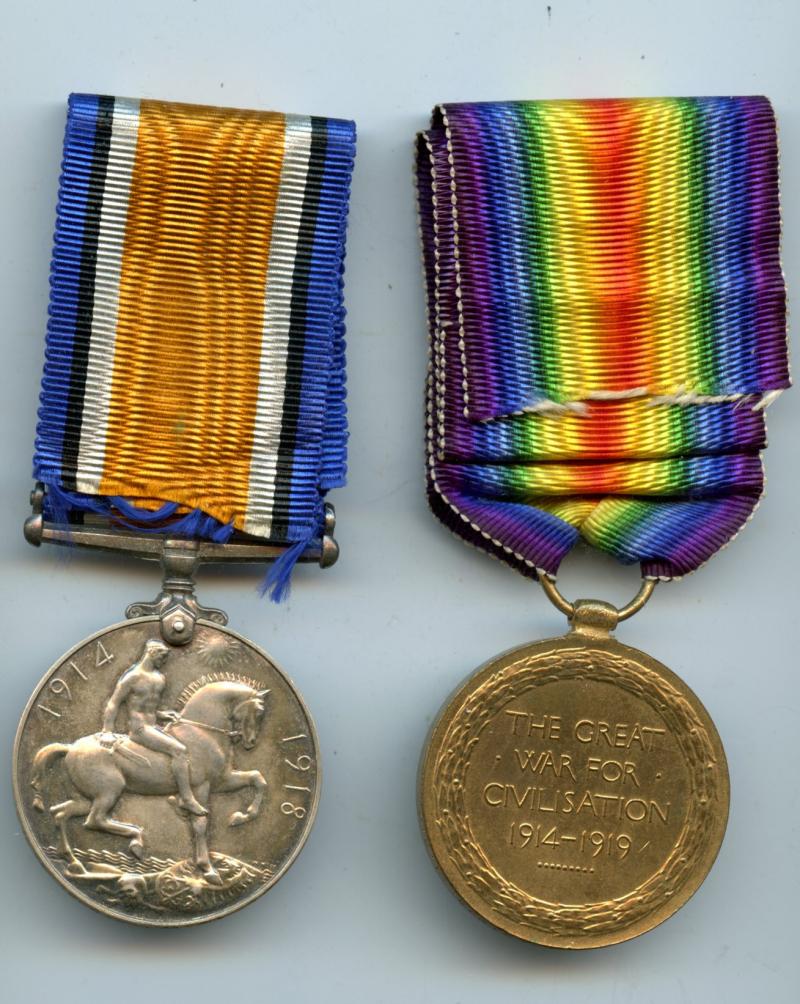 WW1 British War & Victory Medals Pair To Pte Frederick T Sands, Army Service Corps