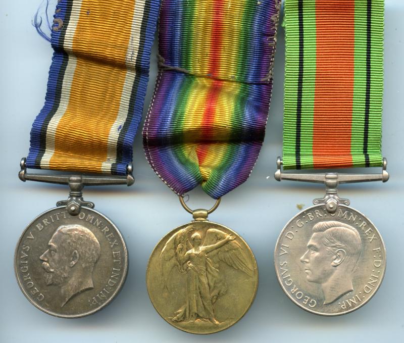 WW1 British War & Victory Medals Pair & WW2 Defence Medal To Cpl William Bent, Royal Flying Corps