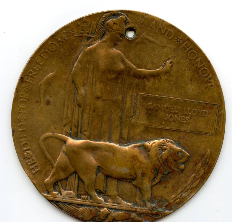 WW1 1914-15 Trio & Memorial Medal Plaque Group To Able Seaman Samuel Lloyd Jones, Drake Battalion Royal Naval Volunteer Reserve