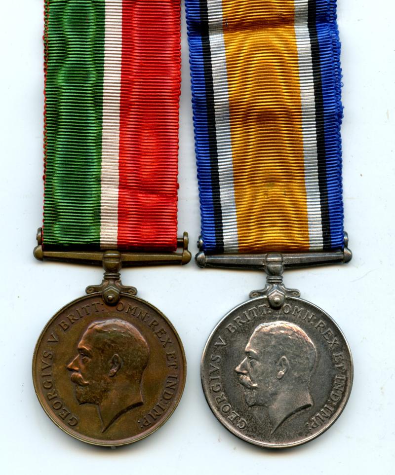 WW1 Mercantile Marine War Medal 1914-18 Pair to James Davison