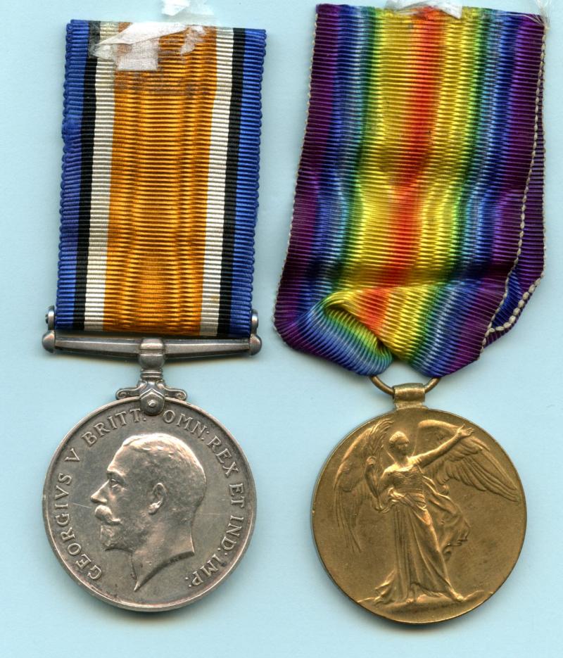 WW1 British War & Victory Medals Pair To Pte John McAulay, 7th Battalion Seaforth Highlanders