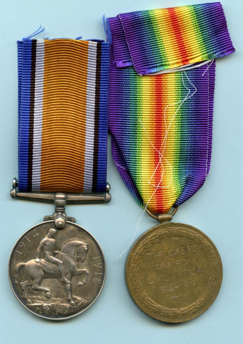 WW1 British War & Victory Medals Pair To Pte George W Picker, 3rd Battalion Lincolnshire Regiment
