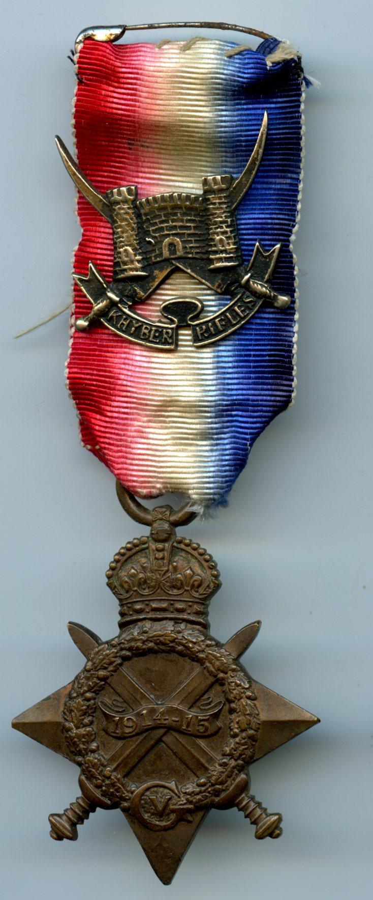 WW1 1914-15 Star with Cap Badge to Sepoy Hamesh Gul, Khyber Rifles
