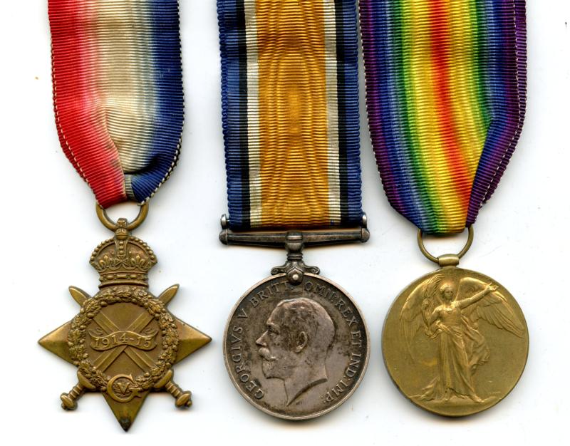 WW1 1914-15 Trio World War One Medals To Pte Edward J Hilliard, Wiltshire Regiment