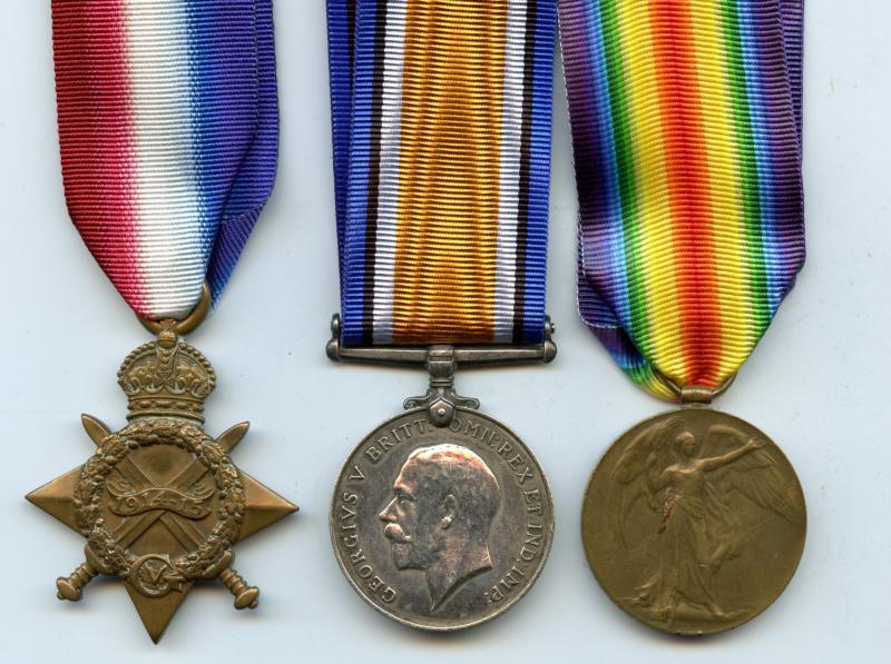 WW1 1914-15 Trio World War One Medals To Pte Ernest Gascoyne, Lincolnshire Regiment