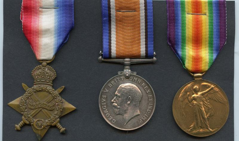 WW1 1914-15 Trio & to Fireman William Butler, Merchant Fleet Auxilliary