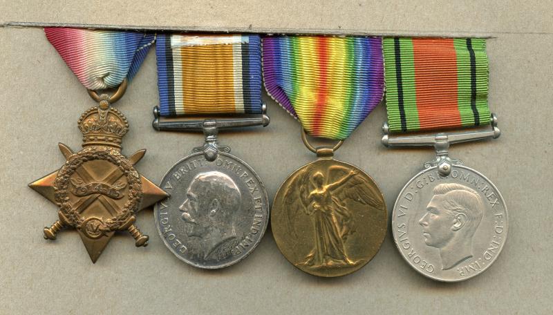 WW1 1914-15 Trio World War One Medals & Defence Medal To Pte Thomas H Byde, 5th Battalion Royal Fusiliers