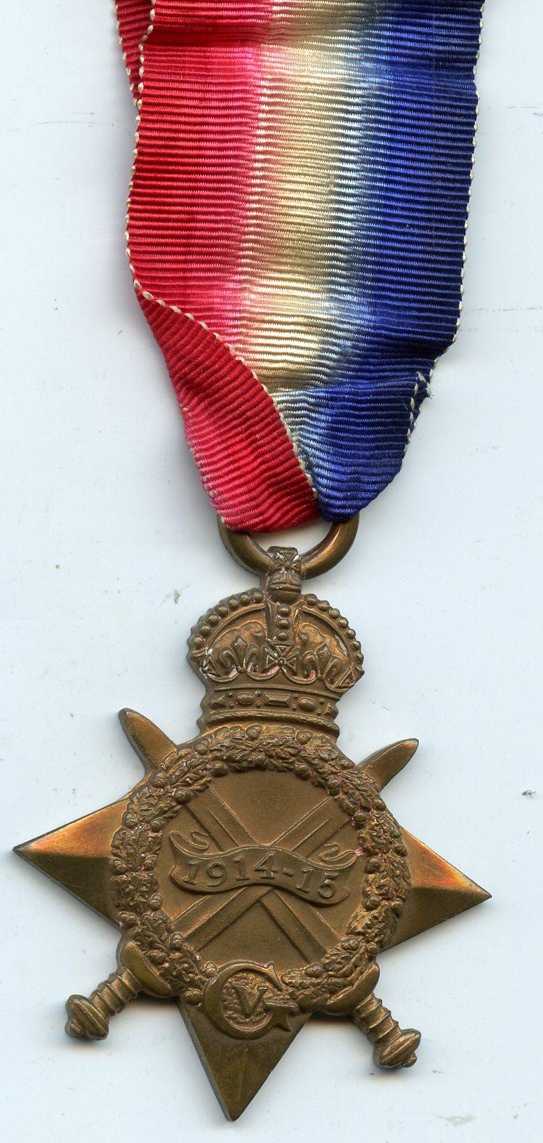 WW1 1914-15 Star Medal To Gunner Henry Harvey, Royal Garrison Artillery
