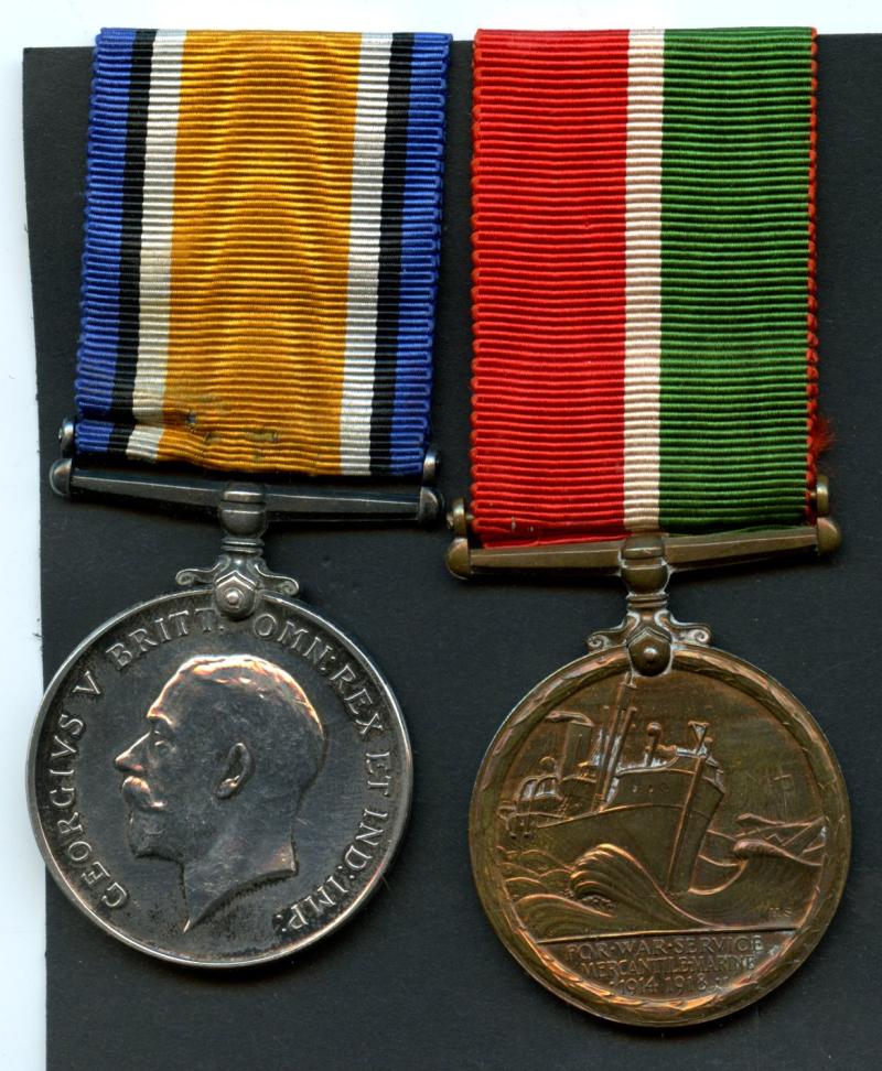 WW1 Mercantile Marine War Medal 1914-18 Pair to George Brown